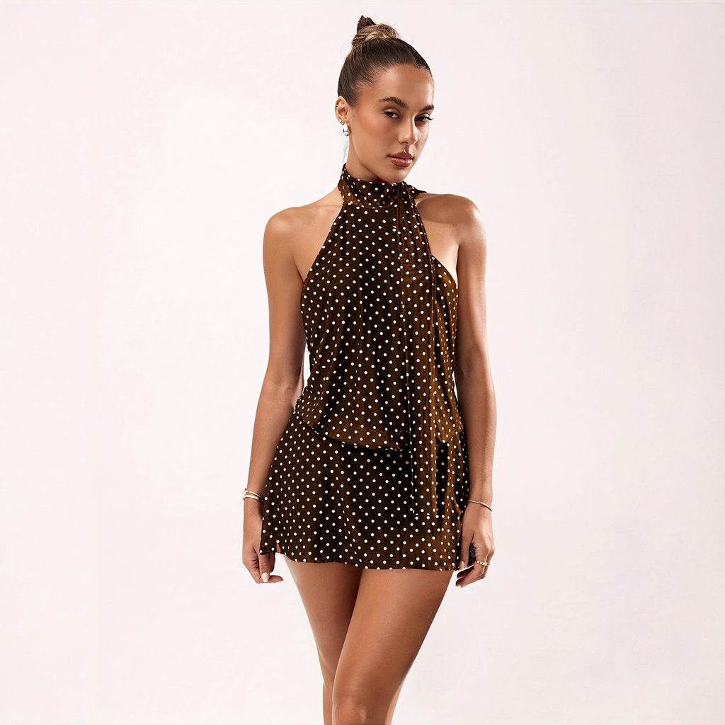 Minivestido estampado de lunares