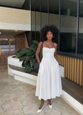 Elegant fitted midi cami dress
