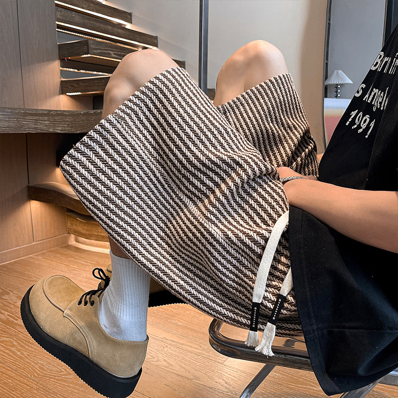 Pantalones cortos con textura de rayas