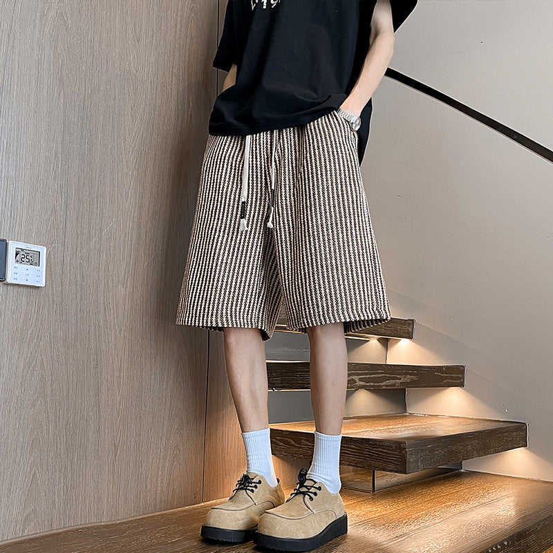 Pantalones cortos con textura de rayas