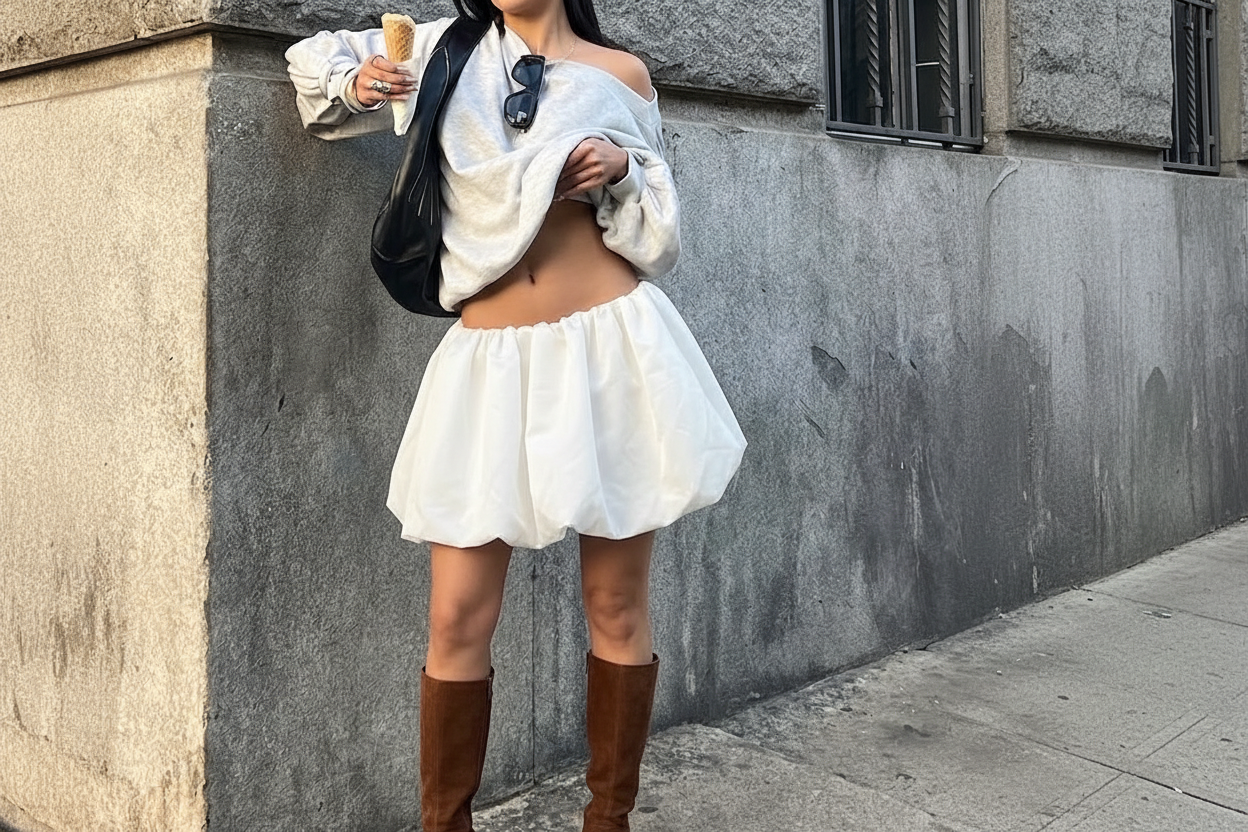 Falda casual y cómoda tipo burbuja