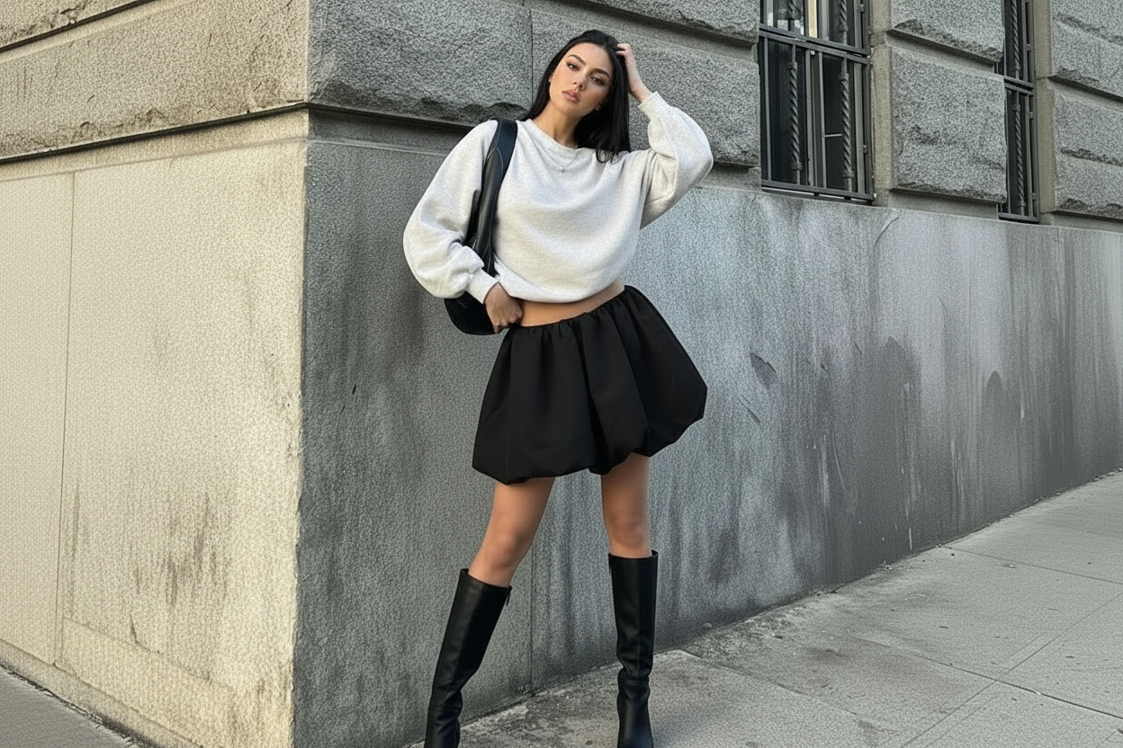 Falda casual y cómoda tipo burbuja