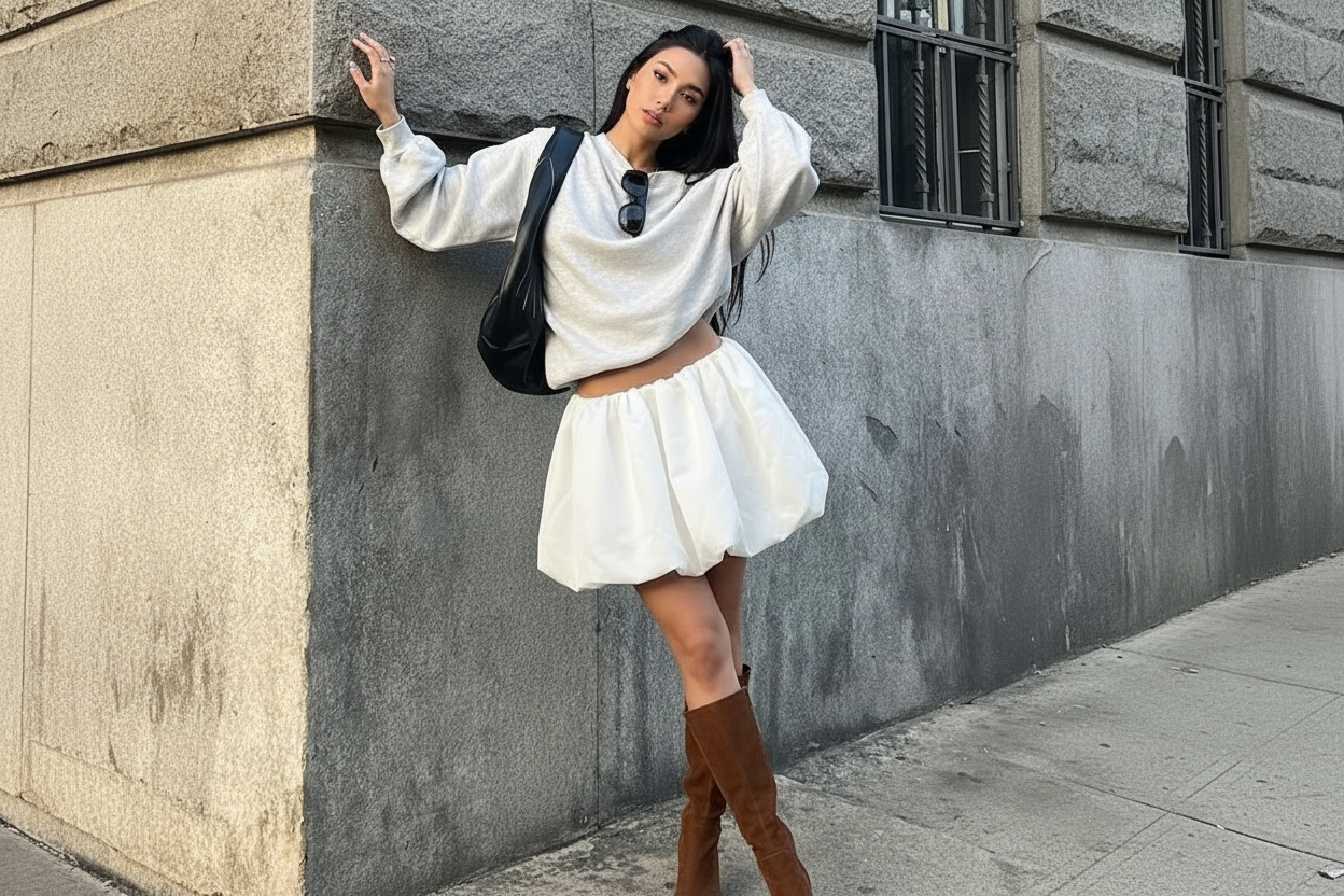 Falda casual y cómoda tipo burbuja