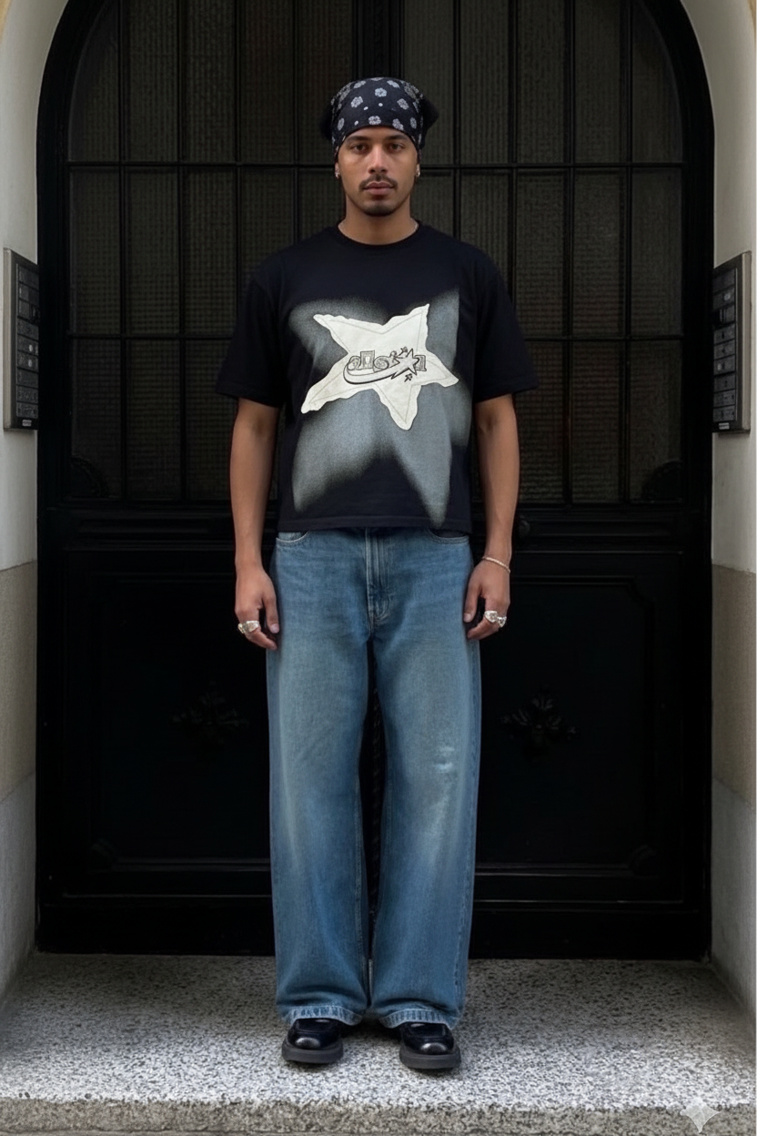 camisa holgada de manga corta