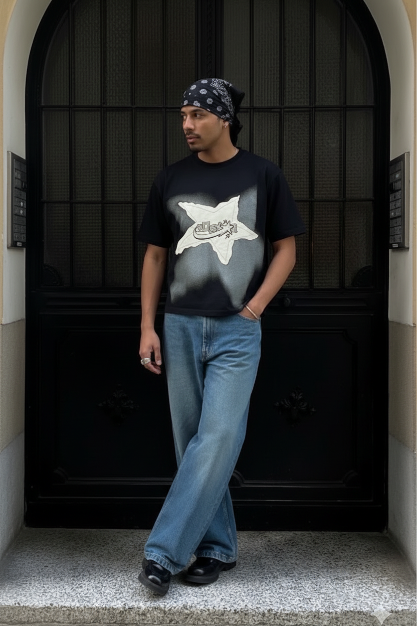 camisa holgada de manga corta