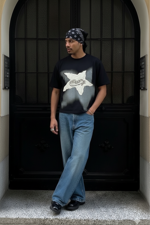 camisa holgada de manga corta