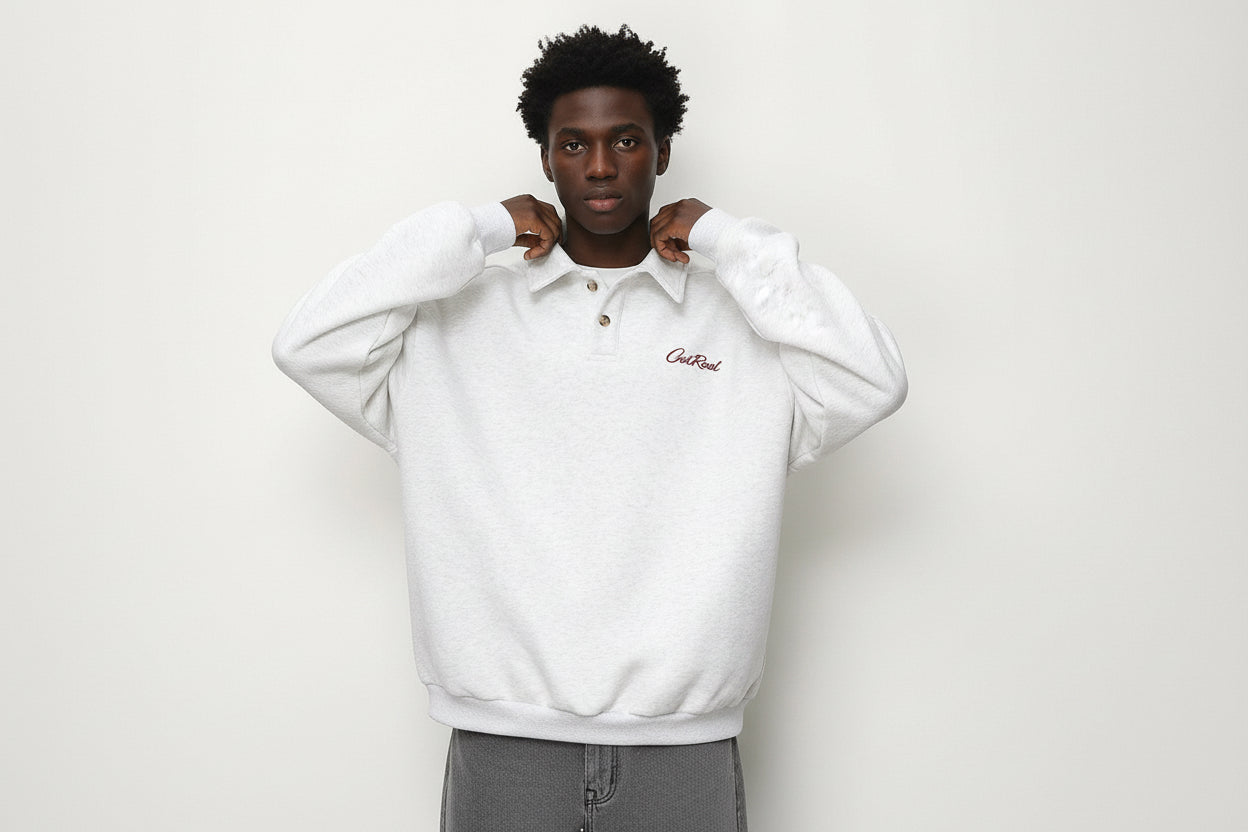 Sudadera de manga larga con botones y estampado de letras
