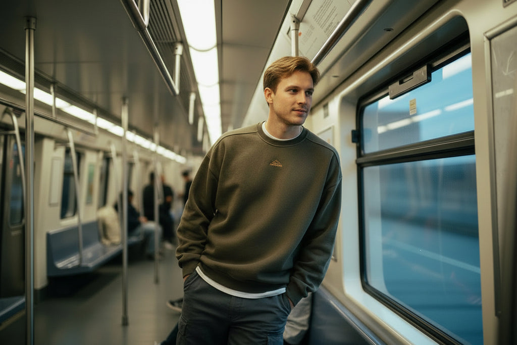 Sudadera  casual de manga larga y cuello redondo para hombre